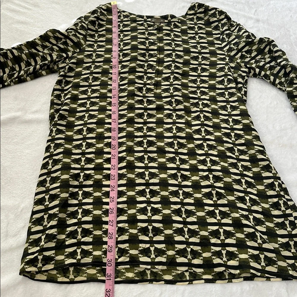 Anthropologie FEI Women’s Lightweight Silk Abstract‎ Geometric Print Blouse 8 - Picture 6 of 9